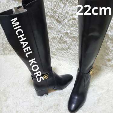 【Like New】MICHAEL KORS Long Boots Leather Side Zip