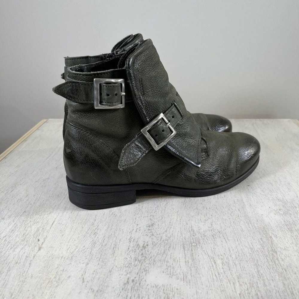 Miz Mooz Forest Green Leather Sandros Ankle Boots… - image 1