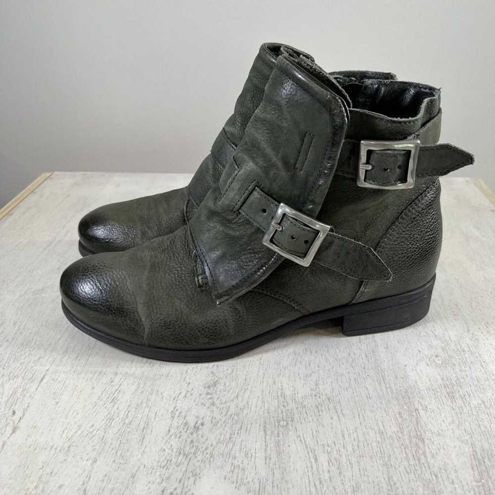 Miz Mooz Forest Green Leather Sandros Ankle Boots… - image 3