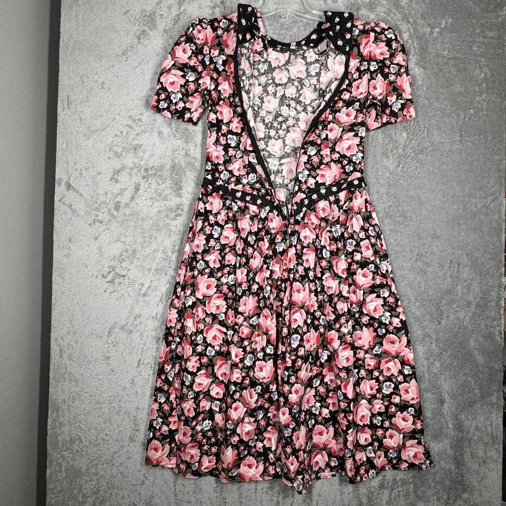 Positive Attitude Dress Womens Medium Black Pink … - image 4