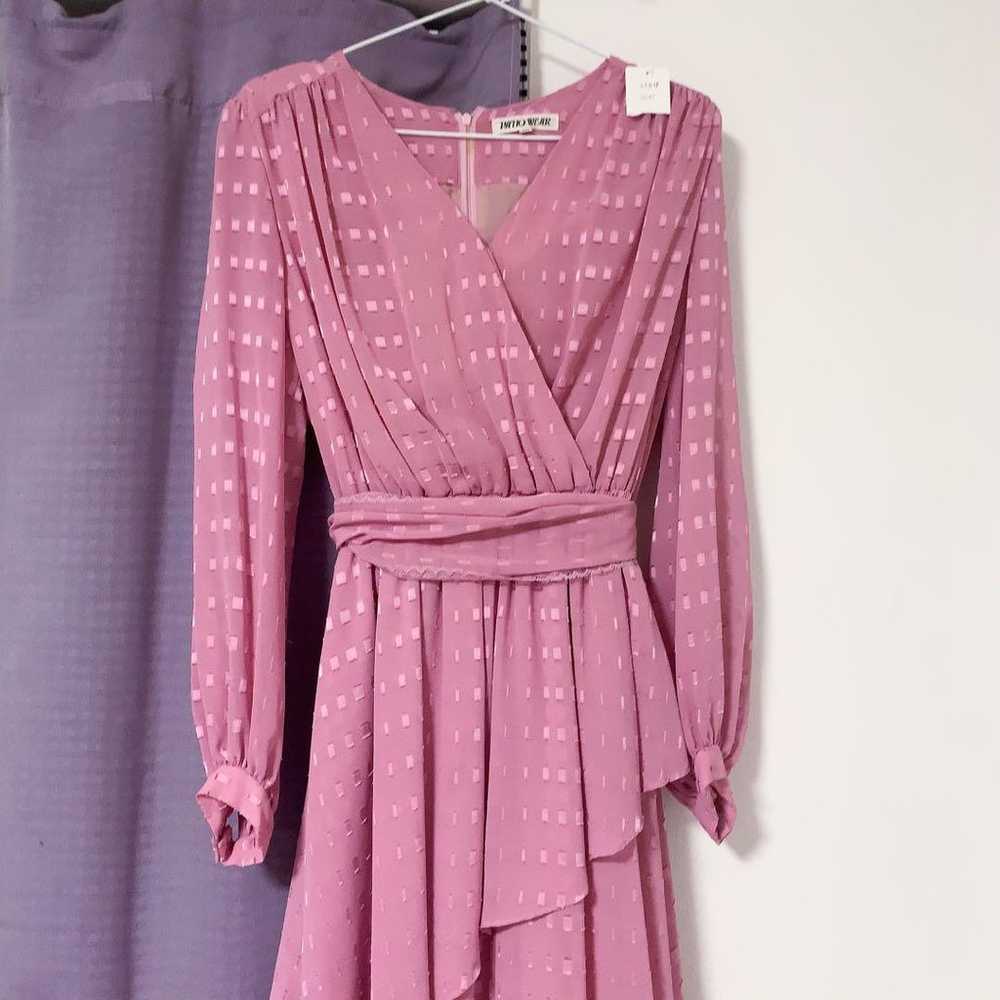 Vintage Pink Long One-piece Party Dress - image 2