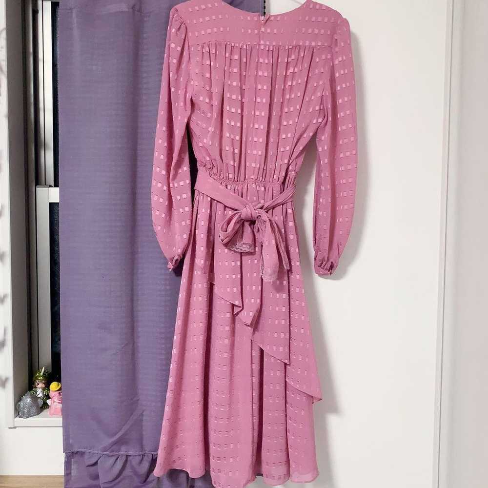 Vintage Pink Long One-piece Party Dress - image 4