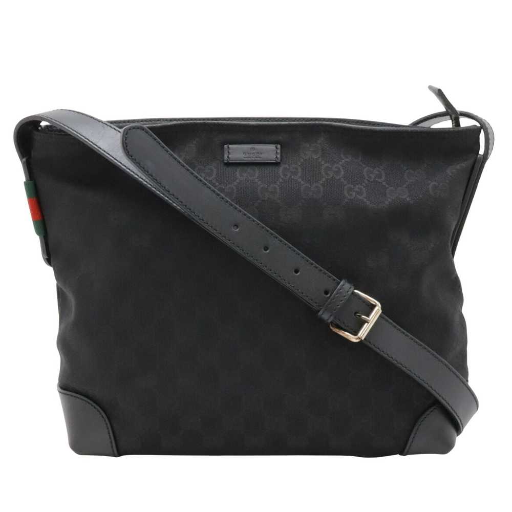 Gucci Gg Canvas Black Canvas Shoulder Bag (Pre-Ow… - image 1