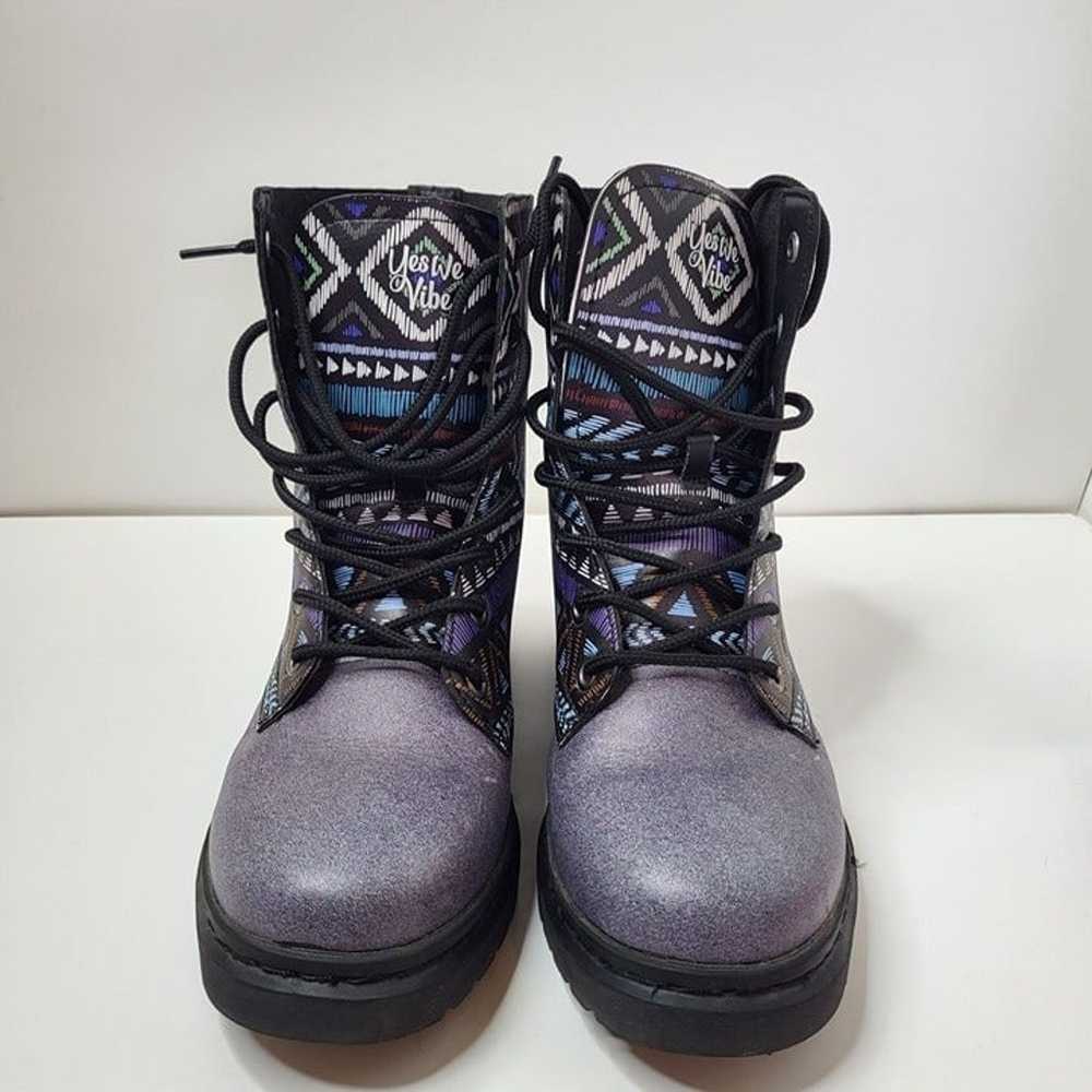 Yes We Vibe Bohemianism Boots Purple Unisex Men's… - image 1