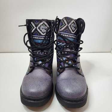 Yes We Vibe Bohemianism Boots Purple Unisex Men's… - image 1