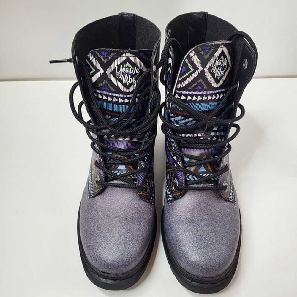 Yes We Vibe Bohemianism Boots Purple Unisex Men's… - image 3