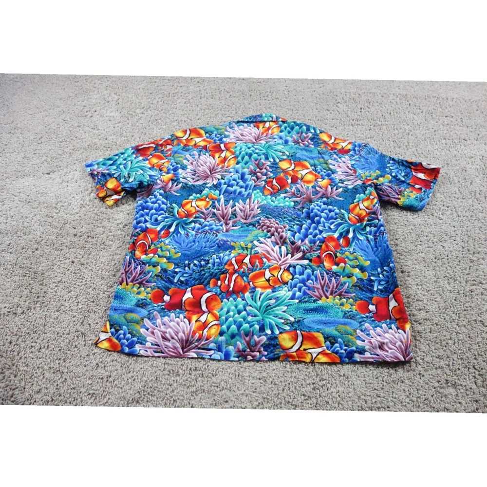 Paradise Mens Tropical Button Up Clown Fish Coral… - image 6