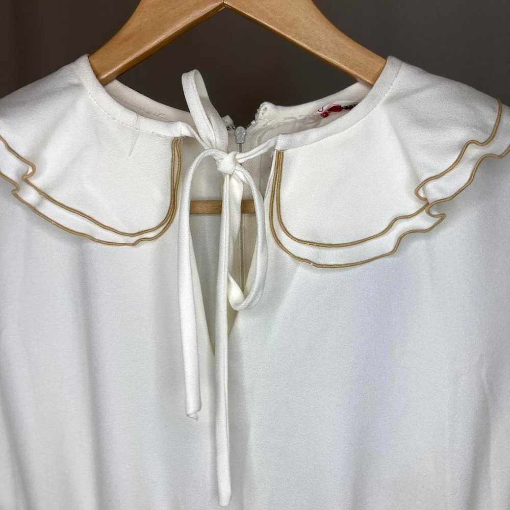 Vintage American Women's White and Cream Dress - image 5