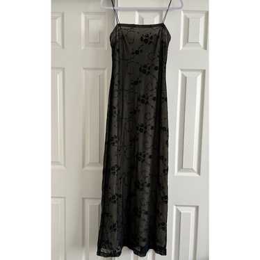 Vintage 90's Y2K Rampage maxi dress black velvet … - image 1