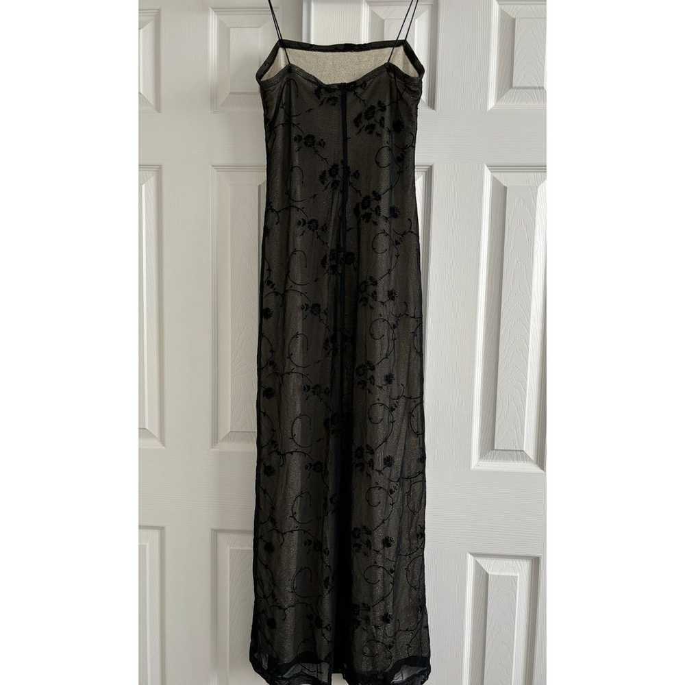 Vintage 90's Y2K Rampage maxi dress black velvet … - image 6