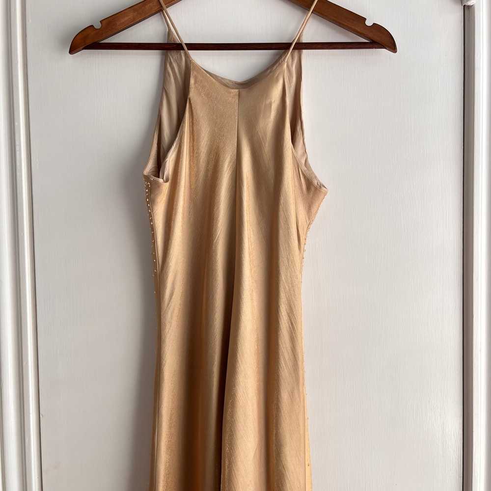 Vintage Chelsea Nites Gold Beaded Slip Dress 90s … - image 5