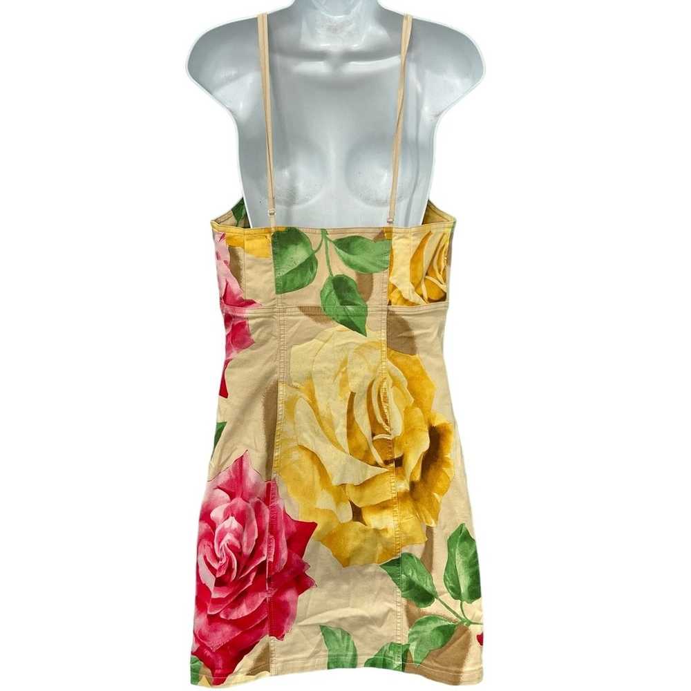 Y2K Pink Yellow Tan Floral Rhinestone Sleeveless … - image 4