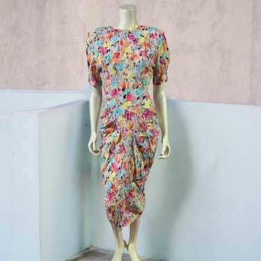 just for wraps color splash 90s dress medium - image 1