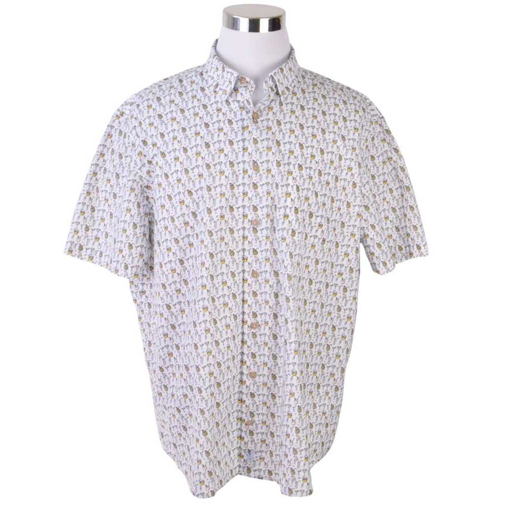 Johnnie O Johnnie O Mens Shirt 2XL White Yellow C… - image 1