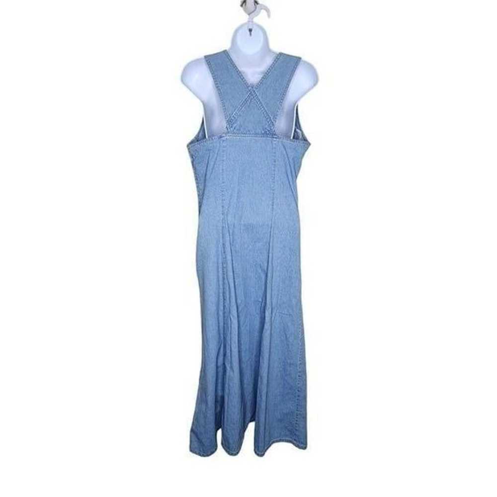 Vintage 90s Denim Jumper Pinafore Dress Womens Si… - image 3