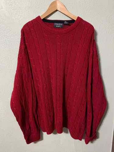 Cardigan × Coloured Cable Knit Sweater × Vintage V