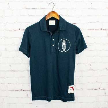 Billy Reid BILLY REID Short Sleeve Polo Shirt Blue