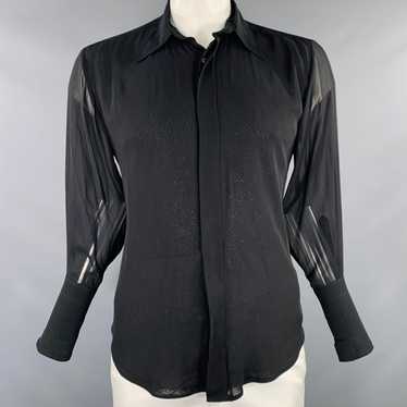 Valentino Black Beaded Silk Blend Long Sleeve Shi… - image 1