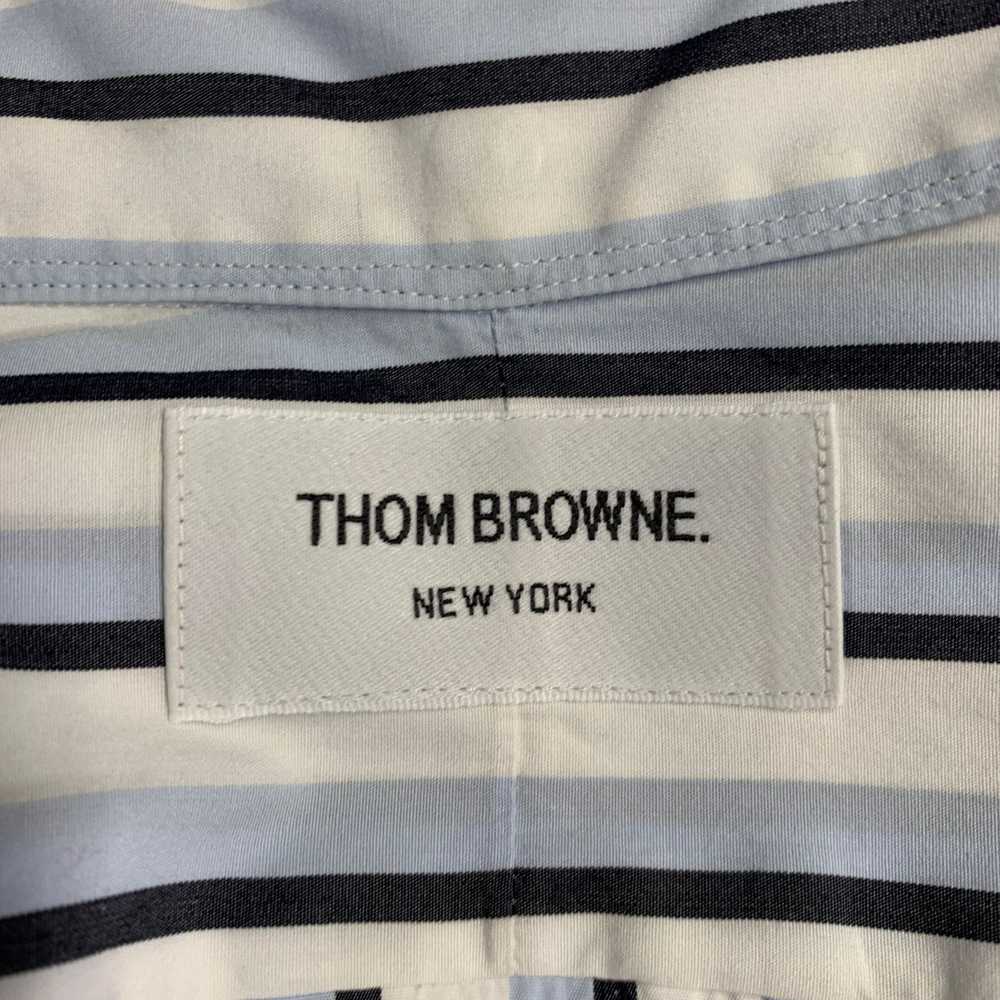 Thom Browne White Black Blue Stripe Cotton One Po… - image 6