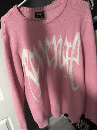 Revenge Revenge Arch Logo Knit Sweater Pink