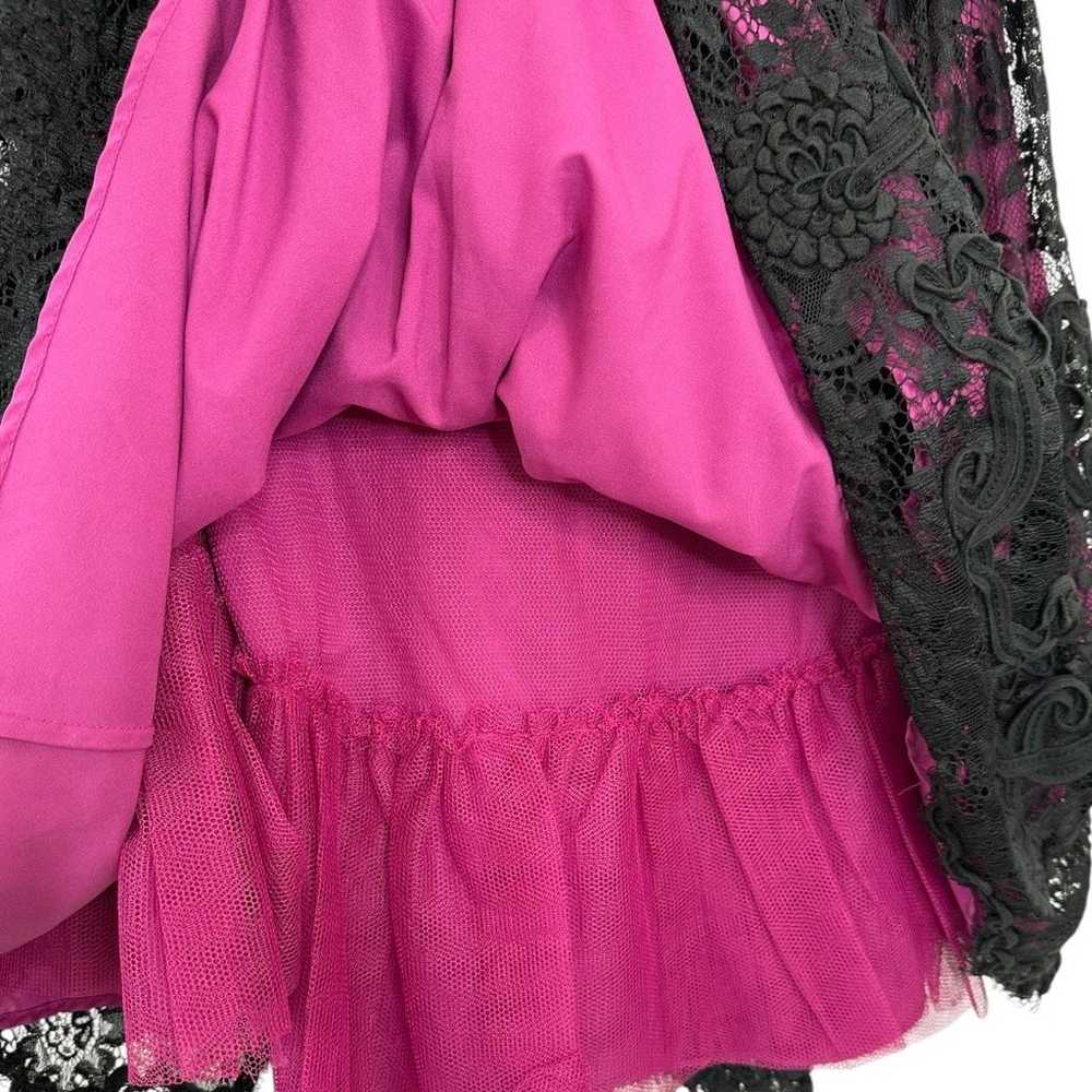 Vintage Betsey Johnson Black Pink Lace Strapless … - image 12