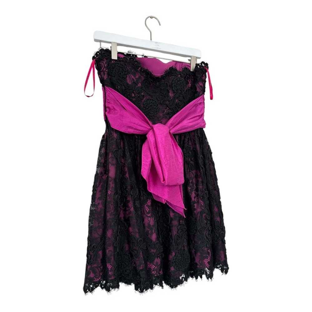 Vintage Betsey Johnson Black Pink Lace Strapless … - image 6