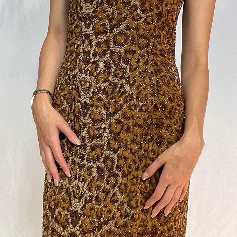 Women's leopard print beaded dress - image 4