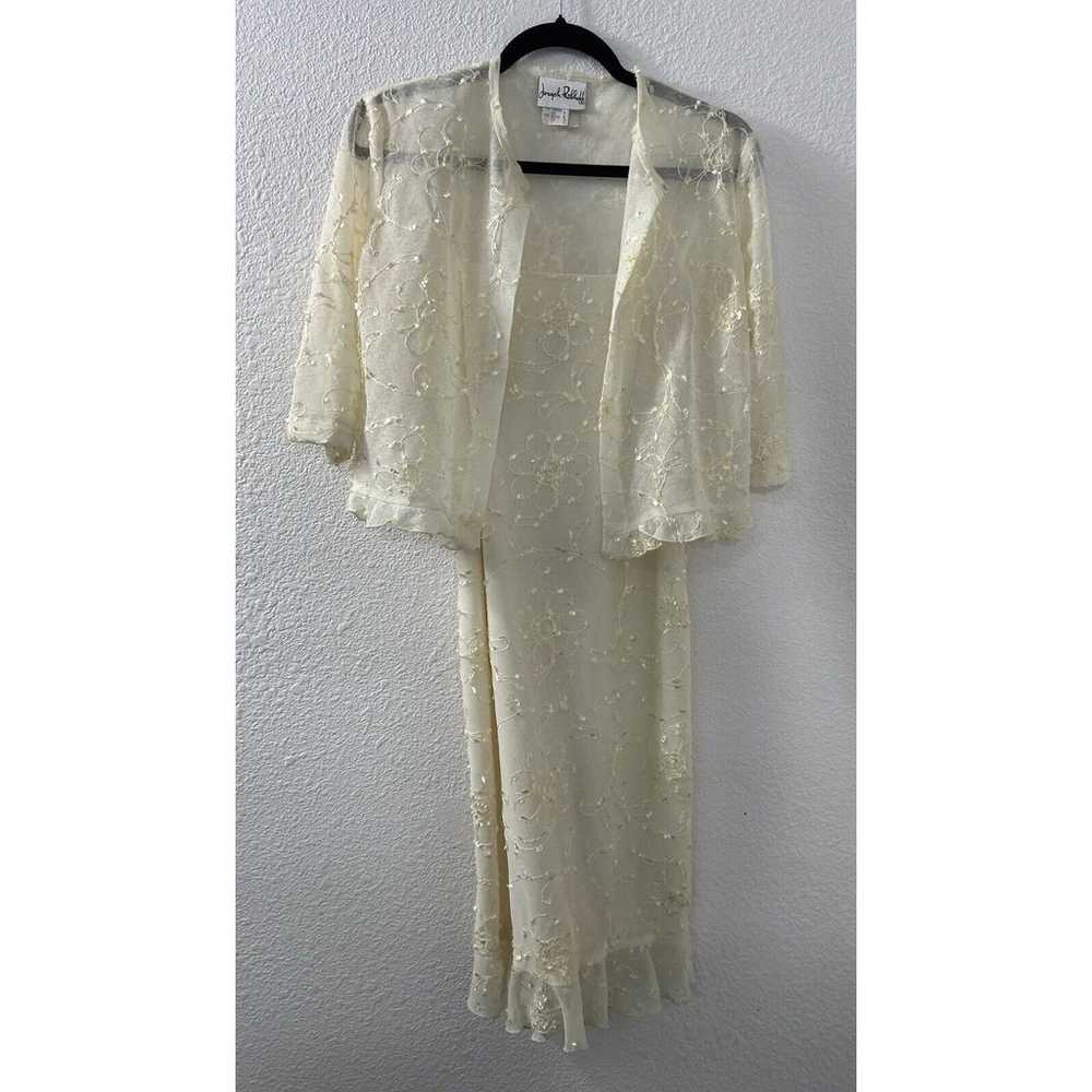 Joseph Ribkoff Vintage 99s Y2K Cream Slip Dress J… - image 1