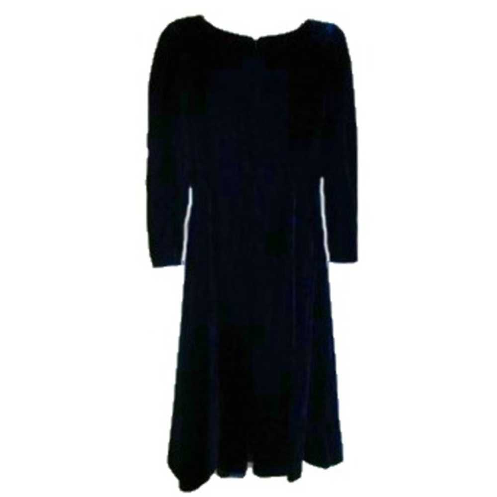 vintage blue velvet dress size medium maxi bow - image 9