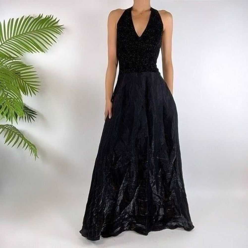 Vintage Y2K Vampy Whimsigoth Black Shimmery Maxi … - image 1