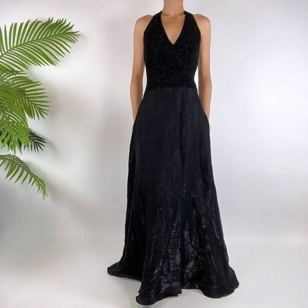 Vintage Y2K Vampy Whimsigoth Black Shimmery Maxi … - image 4