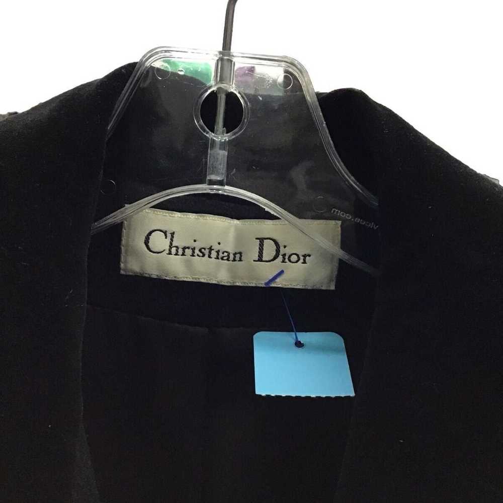 Christian Dior Women Vintage Coat, Black 100% Lam… - image 4