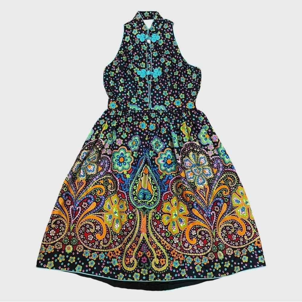 Vintage 70s Oscar de la Renta Boutique Paisley Fl… - image 1