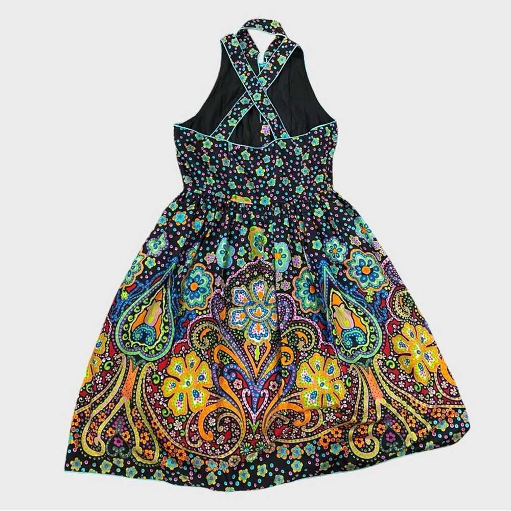 Vintage 70s Oscar de la Renta Boutique Paisley Fl… - image 2