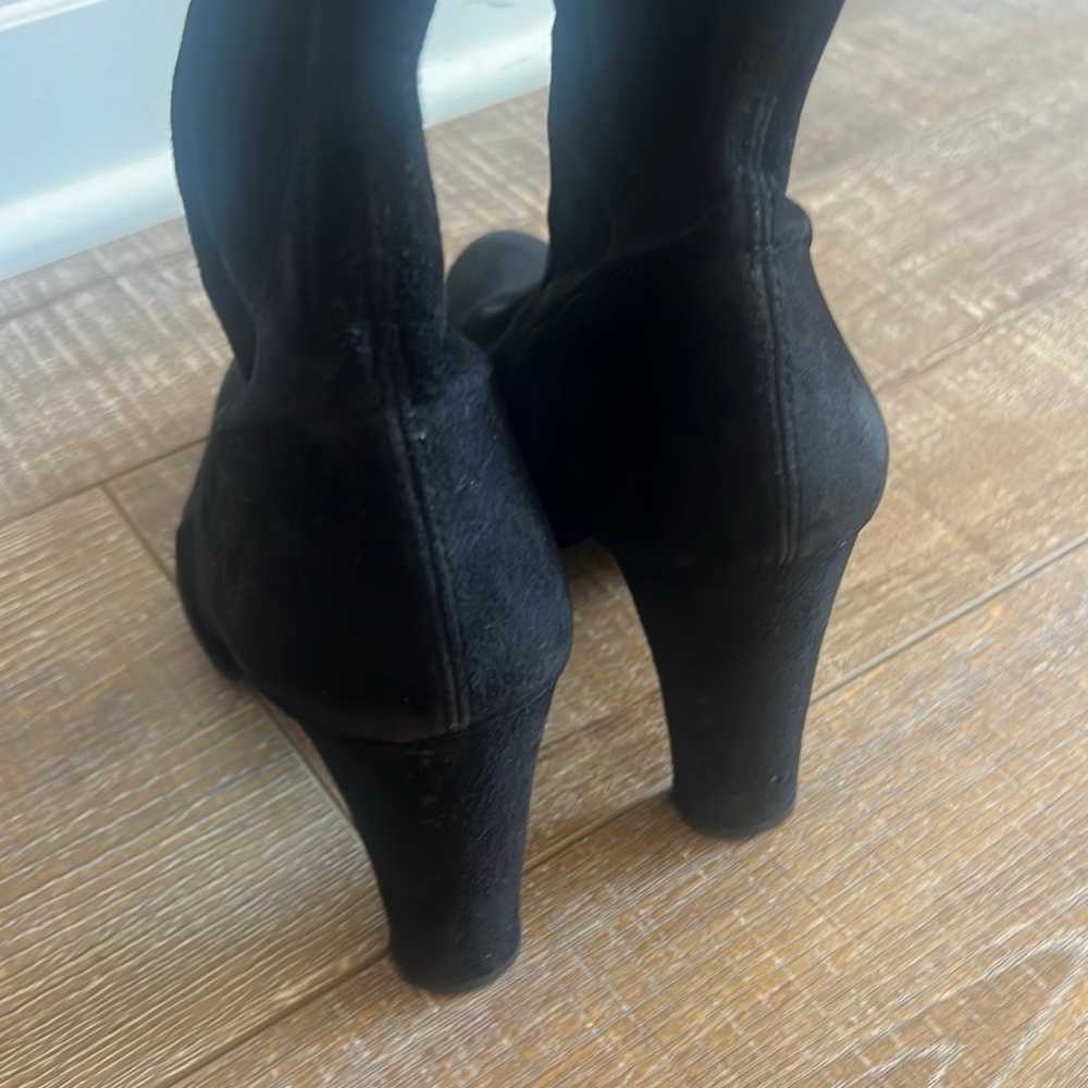 Stuart Weitzman Black Suede Highland Over The Kne… - image 8