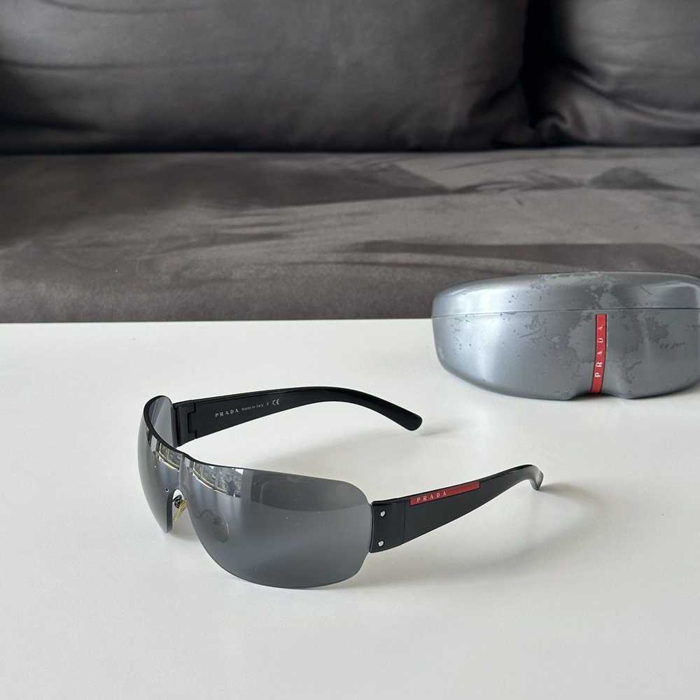 Prada × Vintage PRADA Sport Mask Sunglasses Black… - image 1