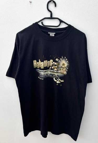 Vintage Bahamas cruises black tourist T-shirt larg