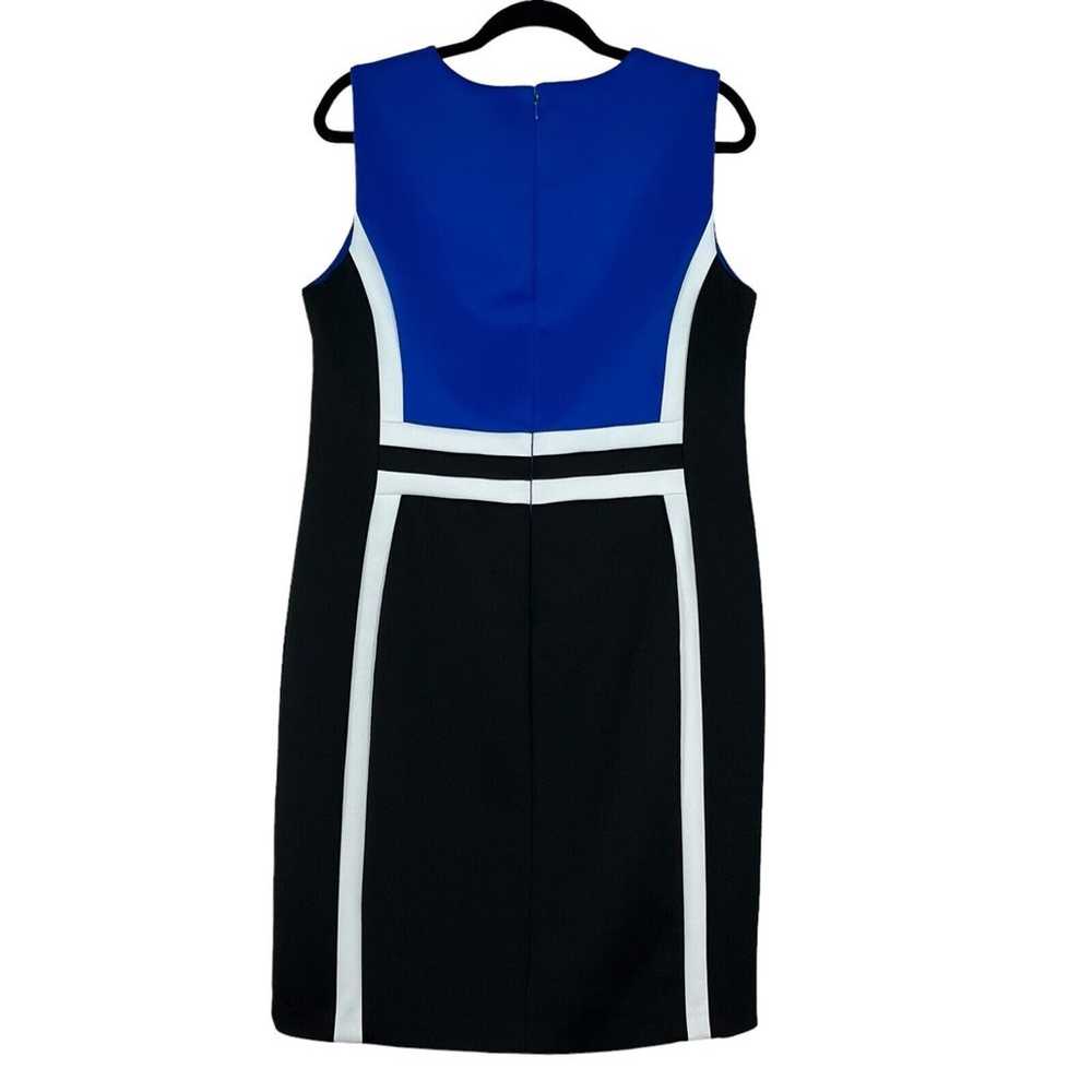 Calvin Klein Sheath Dress White Blue Black Size 1… - image 2