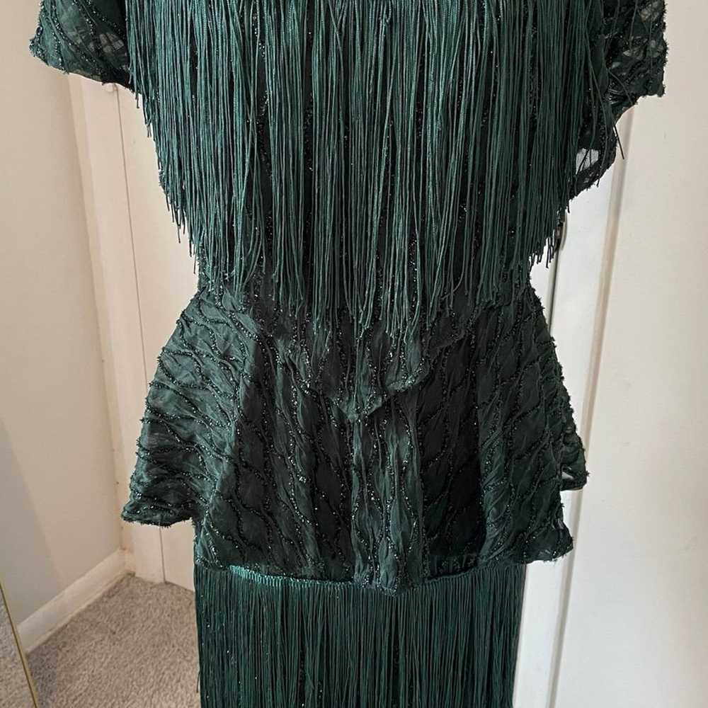 Beautiful Green Fringe Dress - image 2