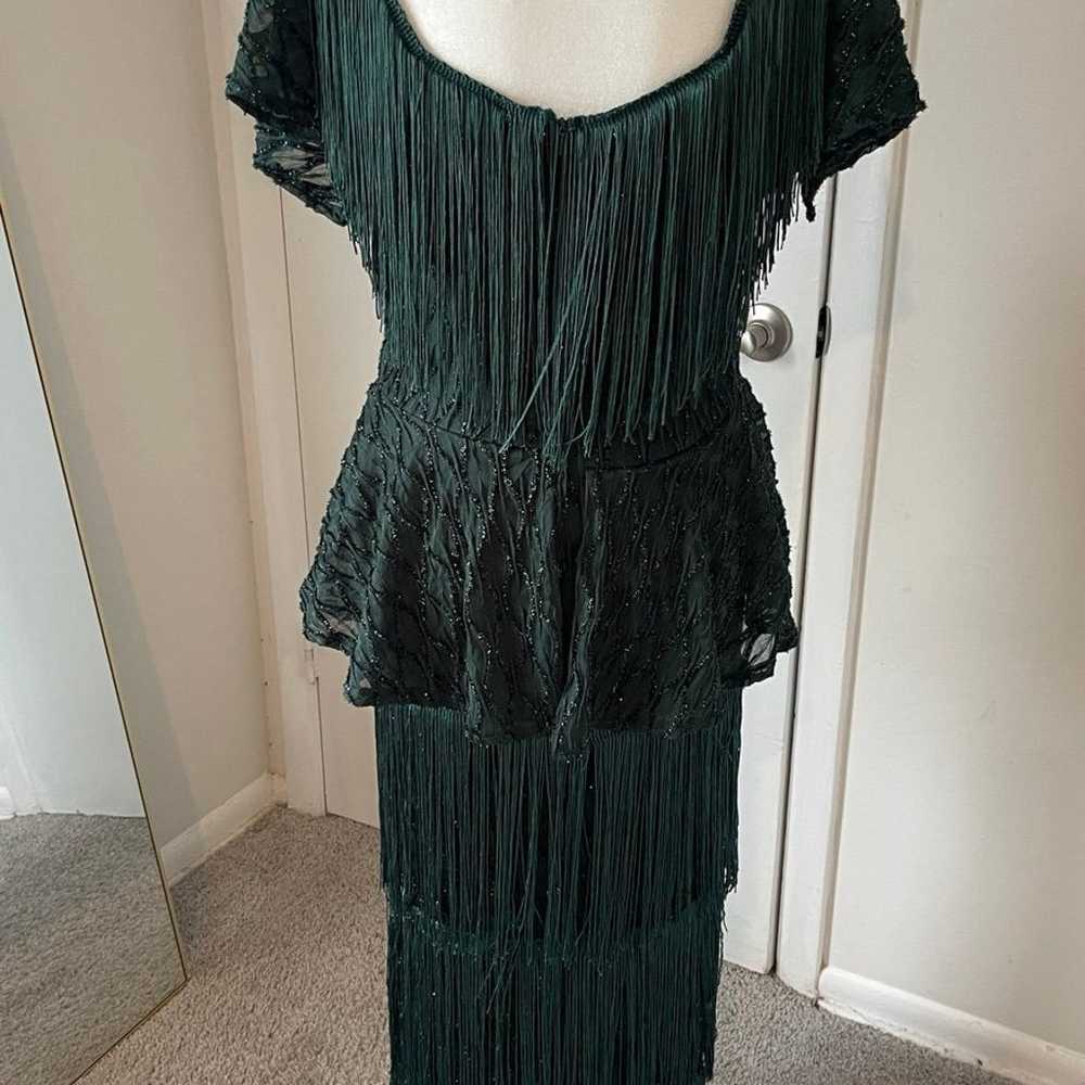 Beautiful Green Fringe Dress - image 3