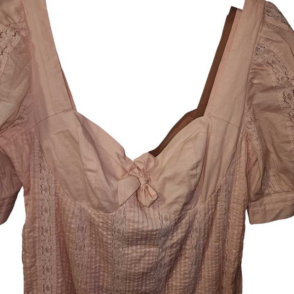 Lulus large Ryleigh blush pink tie-front pleated … - image 2