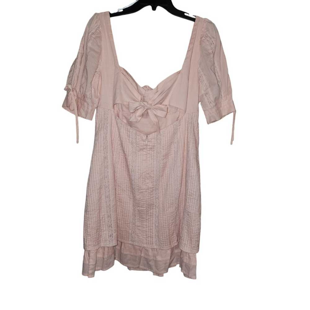 Lulus large Ryleigh blush pink tie-front pleated … - image 4