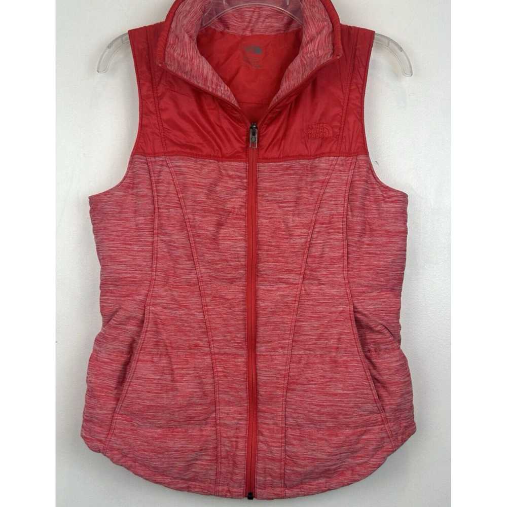 The North Face Heather Red Quilted Full Zip Sleev… - image 1