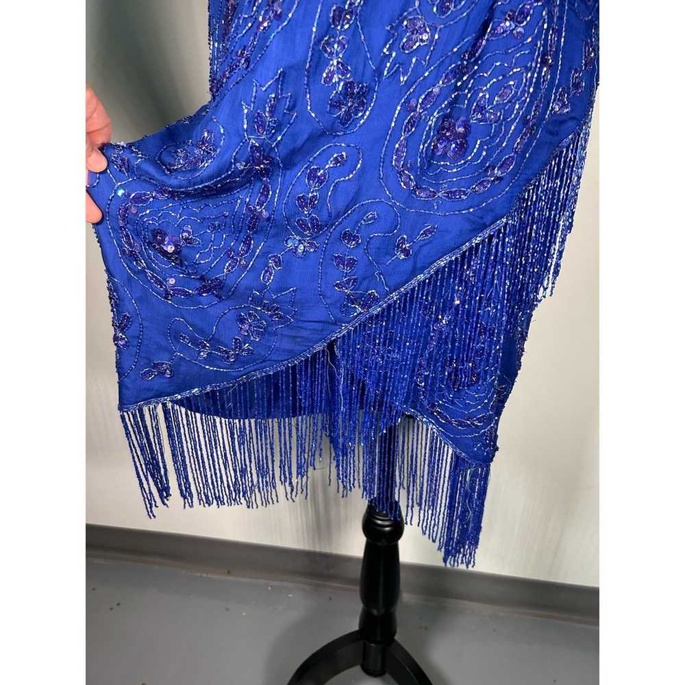 Vintage Laurence Kazar Womens Size L  Blue Beaded… - image 3