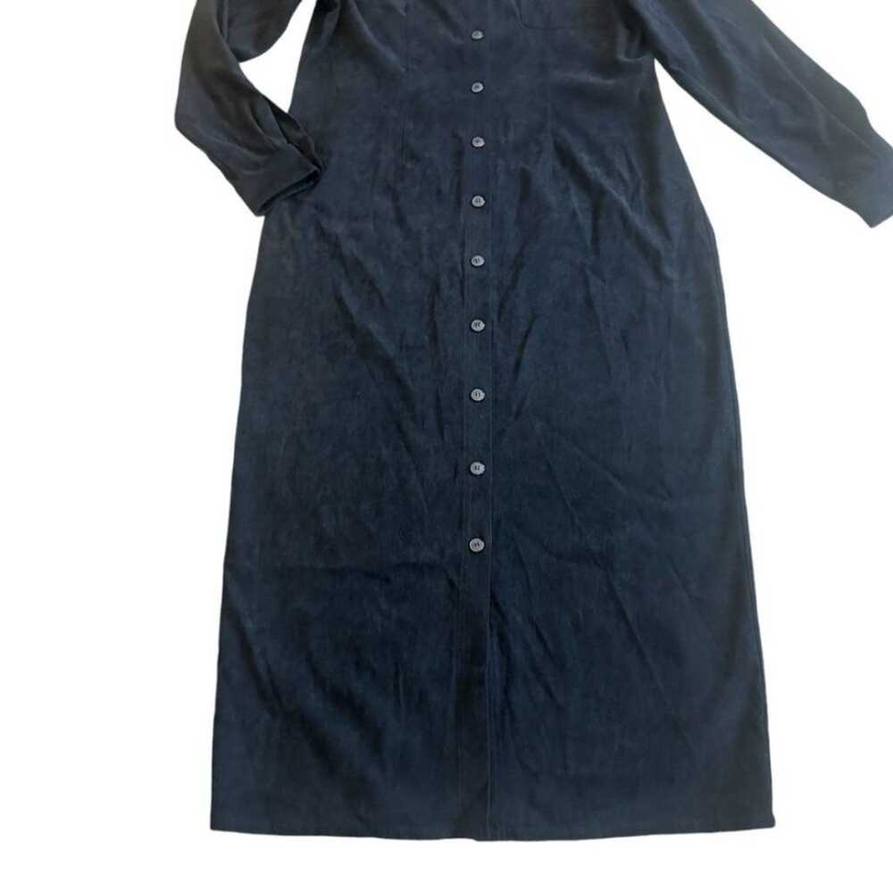 Talbots Retro Black Button-Down Shirt Dress Faux … - image 4