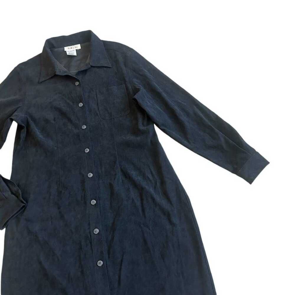 Talbots Retro Black Button-Down Shirt Dress Faux … - image 5