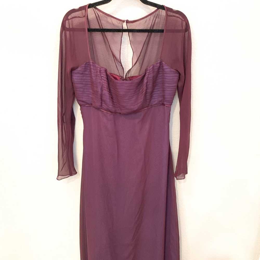 Vtg 90s Y2K Jim Hjelm Occasions Chiffon Plum Even… - image 1