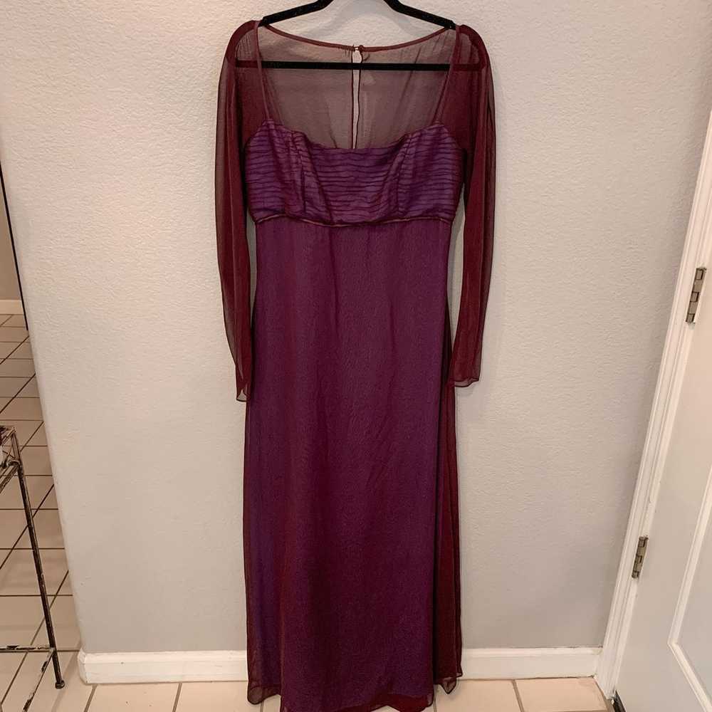 Vtg 90s Y2K Jim Hjelm Occasions Chiffon Plum Even… - image 2