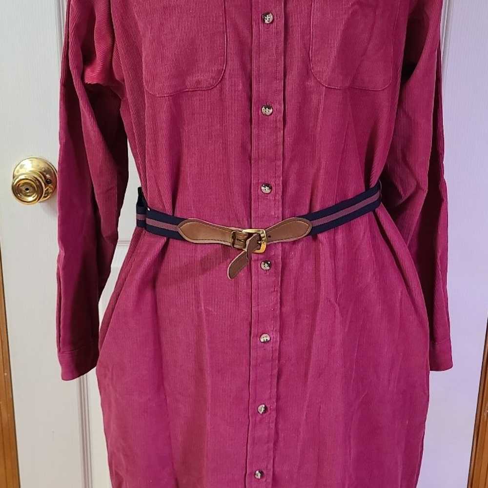 Vintage 1980's L.L. Bean Womens Corduroy Dress wi… - image 1