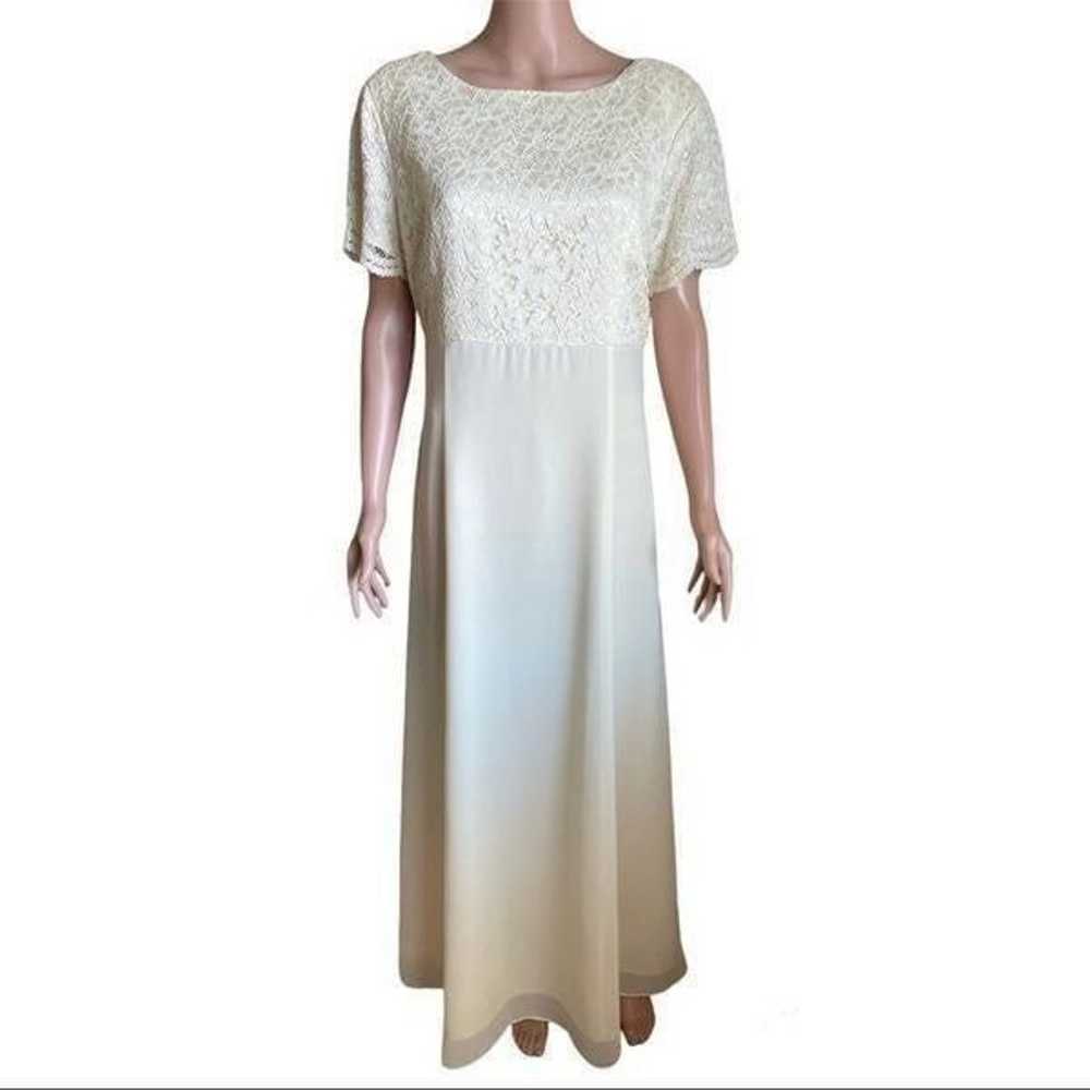 VTG Lanz of Salzburg Pale Yellow/Ivory Lace Gown … - image 1